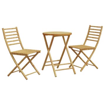 vidaXL 3-delige Bistroset bamboe, Verzenden, Nieuw, Hout