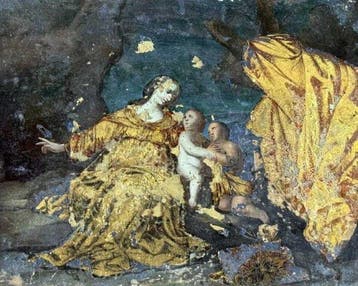 Italiaanse school (XVII) - Vergine Maria, Gesù e San