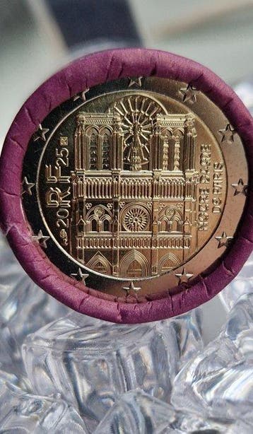 Frankrijk. 2 Euro 2025 Notre Dame de Paris (25 coins) in, Postzegels en Munten