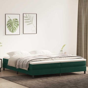 vidaXL Bed boxspring zonder matras 200x210 cm fluweel, Huis en Inrichting, Slaapkamer | Bedden, Verzenden, Nieuw, Groen, Stof