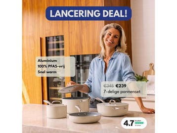 Safecourt Kitchen 7-delige Pannenset - PFAS & PTFE vrij -, Huis en Inrichting, Verzenden, Nieuw