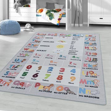 Kindervloerkleed | Play | Alfabet | Grijs | 120x170 cm, Huis en Inrichting, Verzenden, Nieuw