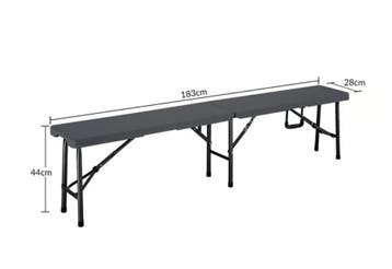 Biertafelset 3 delig inklapbaar Kunststof Antraciet 180cm, Verzenden, Nieuw