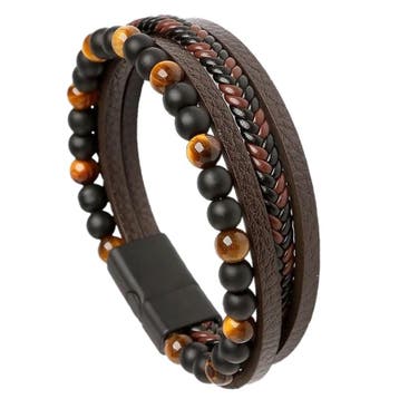 Fako Bijoux - Leren Armband - Leer - Kralen - Heren - Dames, Sieraden, Tassen en Uiterlijk, Verzenden, Nieuw
