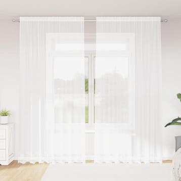 vidaXL Kantgordijn Wit 280 x 200 cm Polyester, Huis en Inrichting, Verzenden, Nieuw, Wit