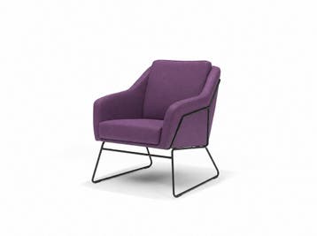 Fauteuil Grace - eetkamerstoelen - Paars, Nieuw, Stof