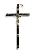 Antiek Crucifix - Ebbenhout - 1850-1900 - Zilveren, Antiek en Kunst