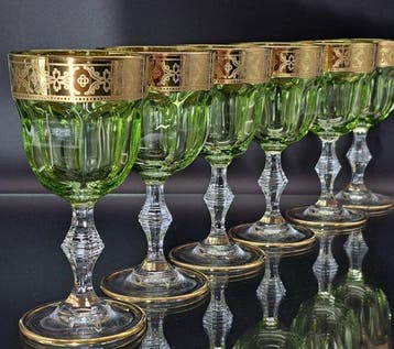 Artemisia - Drinkset (6) - Kristal, 24-karaats goud, Antiek en Kunst