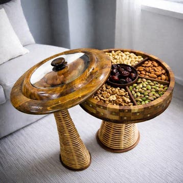 Luxury Handcrafted Rosewood Dry Fruit Server – 5 Compartment