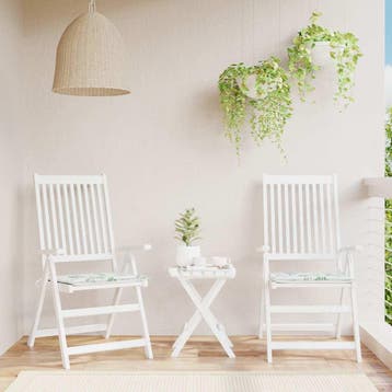 vidaXL Stoelkussens 2 st bladpatroon 40x40x4 cm stof, Verzenden, Nieuw, Groen