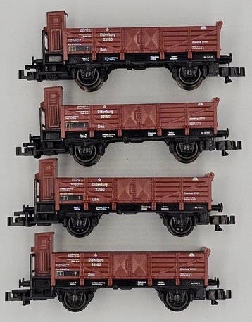 Fleischmann N - 8863 - Modeltrein goederenwagon (4) - Vier, Nieuw