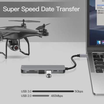 USB-C Hub met 4K HDMI, 3x USB 3.0, PD Laden & SD Kaartlezer, Verzenden, Nieuw