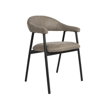 Stoel Amaze | Taupe | Micro Suede | Zwart Metalen Frame | 2, Verzenden, Nieuw in verpakking