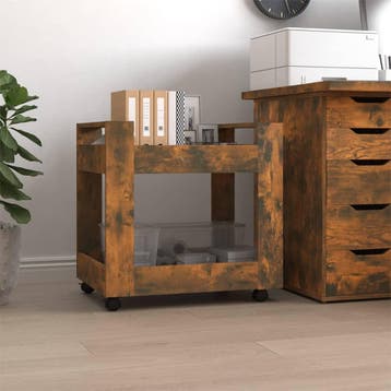 vidaXL Bureaukastje 60x45x60 cm bewerkt hout gerookt, Huis en Inrichting, Kasten | Ladekasten, Verzenden, Nieuw