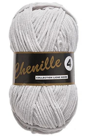 Lammy Yarns Chenille 4 - 03 Lichtgrijs - Fluweelzacht Gare, Ophalen of Verzenden, Nieuw