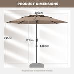 LIVSK Grote Tafelparasol - Kantelmechanisme - Handslinger -, Verzenden, Nieuw