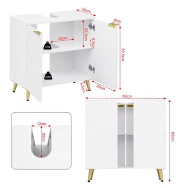 Modern Badkamer Onderkast voor Wastafel met Plank, Verzenden, Nieuw