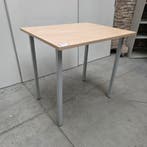Hoge kleine tafel metalen frame houten blad - 95x100x80 cm, Ophalen of Verzenden, Nieuw