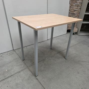 Hoge kleine tafel metalen frame houten blad - 95x100x80 cm, Ophalen of Verzenden, Nieuw