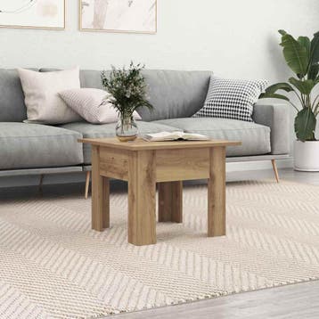 vidaXL Salontafel Artisan Eiken 55 x 55 x 42 cm Bewerkt hout, Verzenden, Vierkant, Nieuw, 50 tot 100 cm