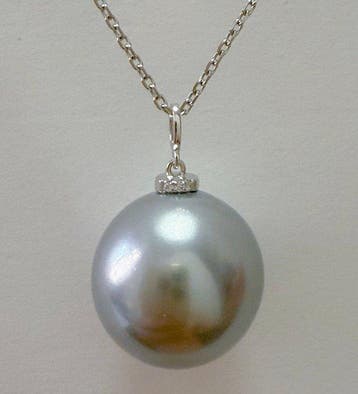 Zonder minimumprijs - Ketting met hanger - 18 karaat Witgoud