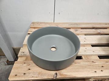 Waskom 40 x 13 cm mat donker grijs keramiek, Doe-het-zelf en Verbouw, Ophalen of Verzenden, Nieuw, Bad