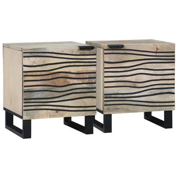 vidaXL Nachtkastje 2 st Wit 40 x 33 x 46 cm Bewerkt hout, Minder dan 45 cm, Verzenden, Nieuw, Minder dan 55 cm