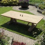 Antigua dining tuintafel 300x120xH77 cm teak geschoord, Tuin en Terras, Ophalen of Verzenden, Nieuw, Teakhout