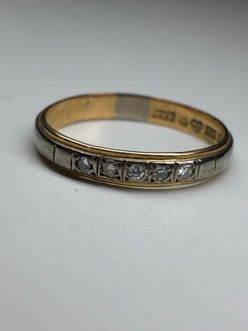 Ring - 18 karaat Geel goud - 0.18ct. tw. Diamant, Nieuw
