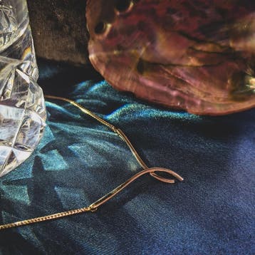 Gouden platte cardano schakelketting met vaste hanger, Ophalen of Verzenden, Gebruikt, Goud, Goud