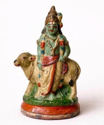 Antieke Krishna-figuur - Klei - India - Britse Raj