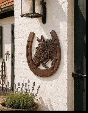 Authentieke roestbruine afwerking - sculptuur, paardenhoofd