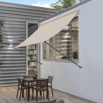 Luifel markies uitvalscherm zandkleur 200x120 cm, Tuin en Terras, Zonneschermen, Verzenden, Nieuw