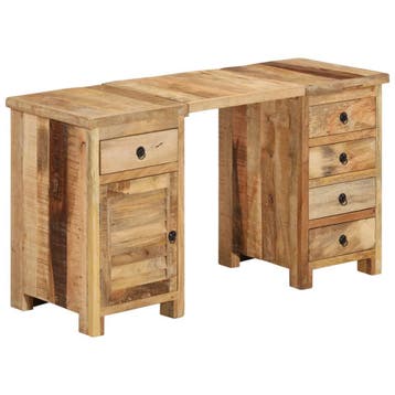 vidaXL Bureau 140x50x77 cm massief mangohout, Huis en Inrichting, Bureaus, Verzenden, Nieuw