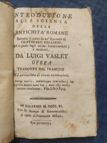 Luigi Vaslet - Introduzione alla Scienza delle antichità