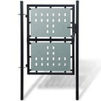 vidaXL Zwarte enkele deur schuttingpoort 100x125 cm, Verzenden, Nieuw