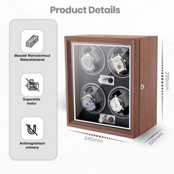 Watchwinder - Horloge doos - Horloge winder - Bruin - Olvy •, Sieraden, Tassen en Uiterlijk, Horloges | Heren, Verzenden, Zo goed als nieuw