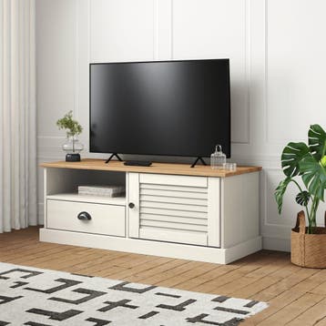 vidaXL Tv-meubel VIGO 106x40x40 cm massief grenenhout wit, Huis en Inrichting, Kasten | Televisiemeubels, 100 tot 150 cm, Verzenden