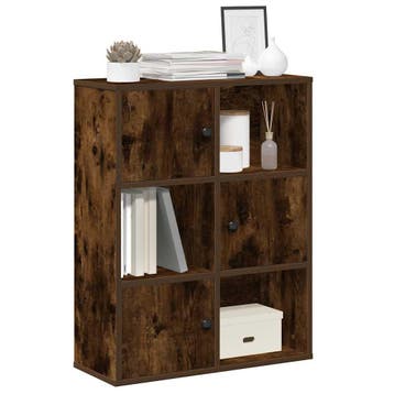vidaXL Boekenkast 60x24x76,5 cm bewerkt hout gerookt, Huis en Inrichting, Minder dan 50 cm, Verzenden, Nieuw, Minder dan 100 cm