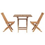 vidaXL Tuin eettafelset 3 pcs Bruin Massief Acaciahout, Verzenden, Nieuw