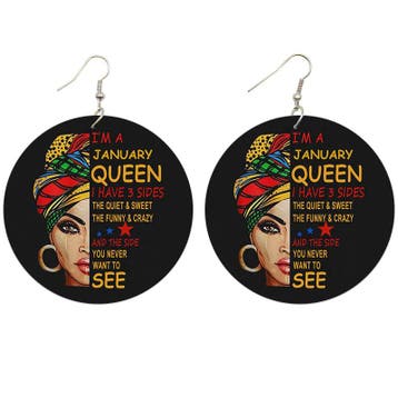 *verjaardagmaand* queen (12 maanden) - Afrikaanse oorbellen, Ophalen of Verzenden, Nieuw