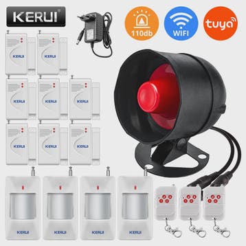 KERUI Tuya Smart WIFI Alarmsysteem Kit met 110dB Sirene, Bew, Verzenden, Nieuw