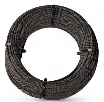 Roestvrijstalen staalkabel 5mm 50 meter 7x19 zwart op rol, Verzenden, Nieuw