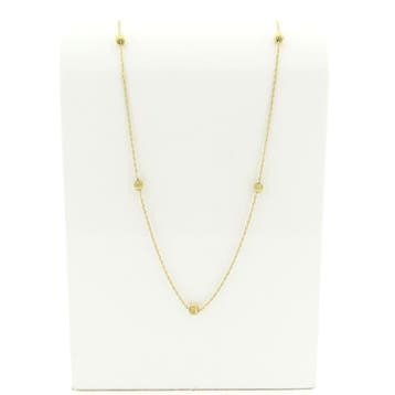 Gouden gedraaide schakelketting met bollen., Ophalen of Verzenden, Gebruikt, Goud, Goud