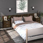vidaXL Nachtkastjes 2 st wandgemonteerd gerookt eikenkleurig, Minder dan 45 cm, Verzenden, Nieuw, 70 cm of meer
