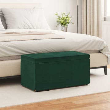 vidaXL Kruk Donkergroen 81 x 41 x 40 cm Velvet en, Verzenden, Nieuw
