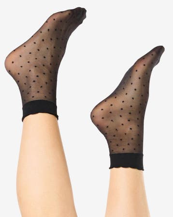 HEMA Pantysokken fashion stippen zwart, Kleding | Dames, Verzenden, Nieuw, Zwart