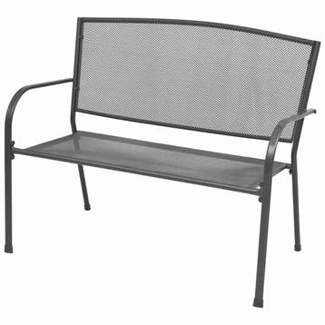 vidaXL Tuinbank 108 cm staal en mesh antraciet, Verzenden, Nieuw, Metaal