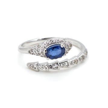 Zonder minimumprijs - Ring Verguld Saffier - Topaas - 18k, Nieuw