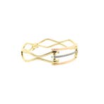 Arpas tricolor gouden slavenarmband met zirconia; Maat M/L, Gebruikt, Overige kleuren, Ophalen of Verzenden, Met edelsteen